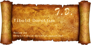 Tibold Dorottya névjegykártya